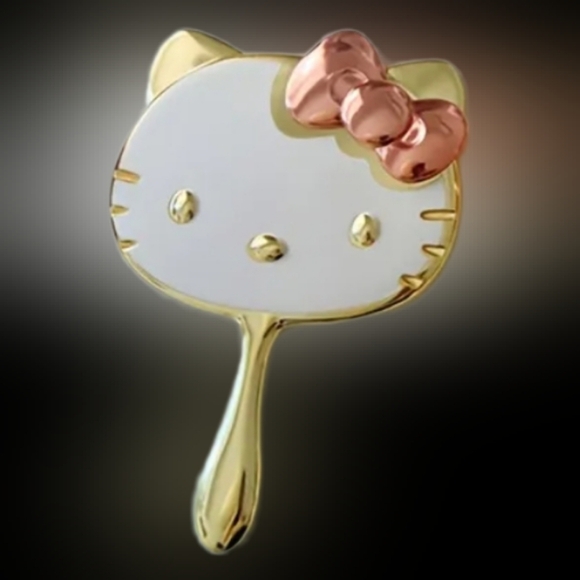 Hello Kitty Gold and White Hand Mirror - Picture 1 of 5
